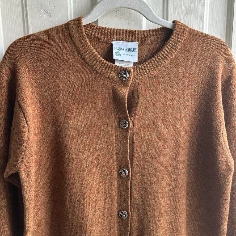 Vintage 90s Laura Ashley Wool Cardigan Sweater - Picture 3 of 9